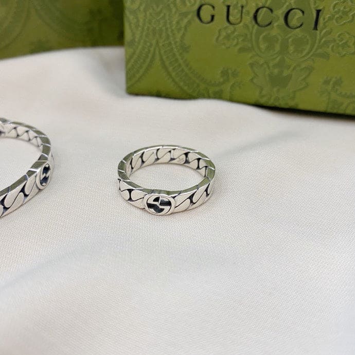 Double G Interlocking G Wide Ring