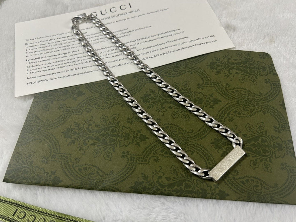 Double G Enamel Chain Necklace