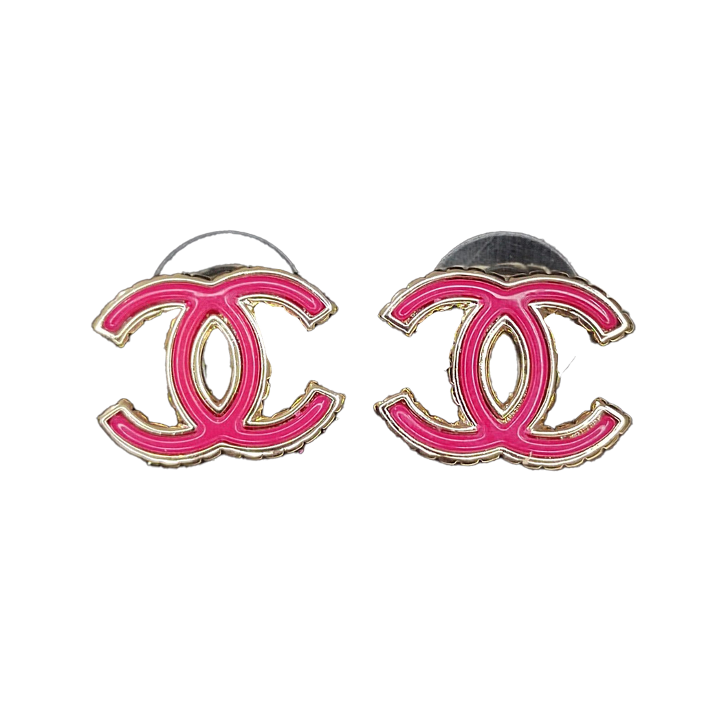 18K CC Pink Earrings
