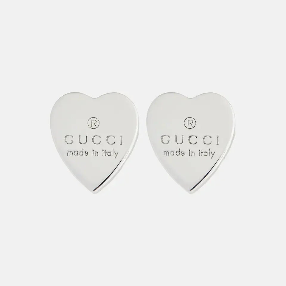 18K Double G Heart Earrings