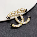 18K CC Pearl Brooch