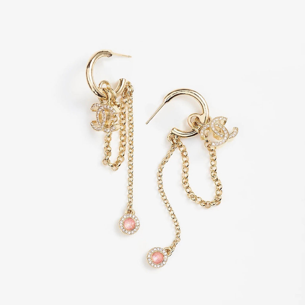 18K CC Tassel Crystals Earrings