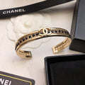 18K CC Crystal Open Cuff Bracelet