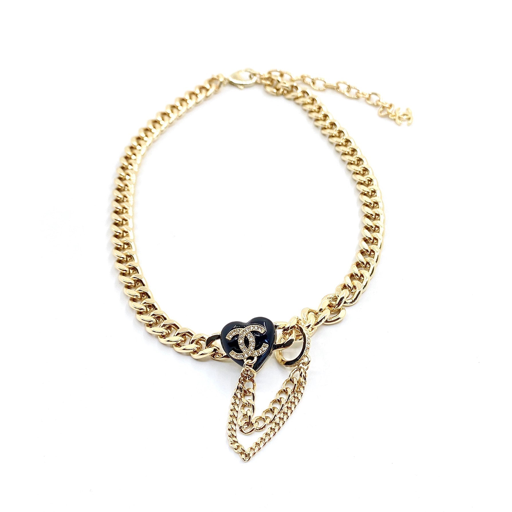 18K CC Black Choker Necklace
