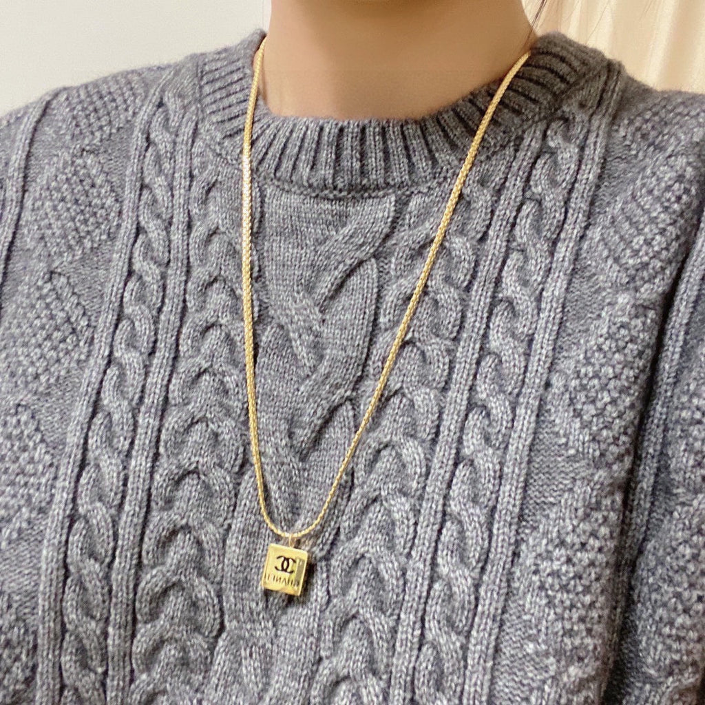 18K CC Pendant Necklace