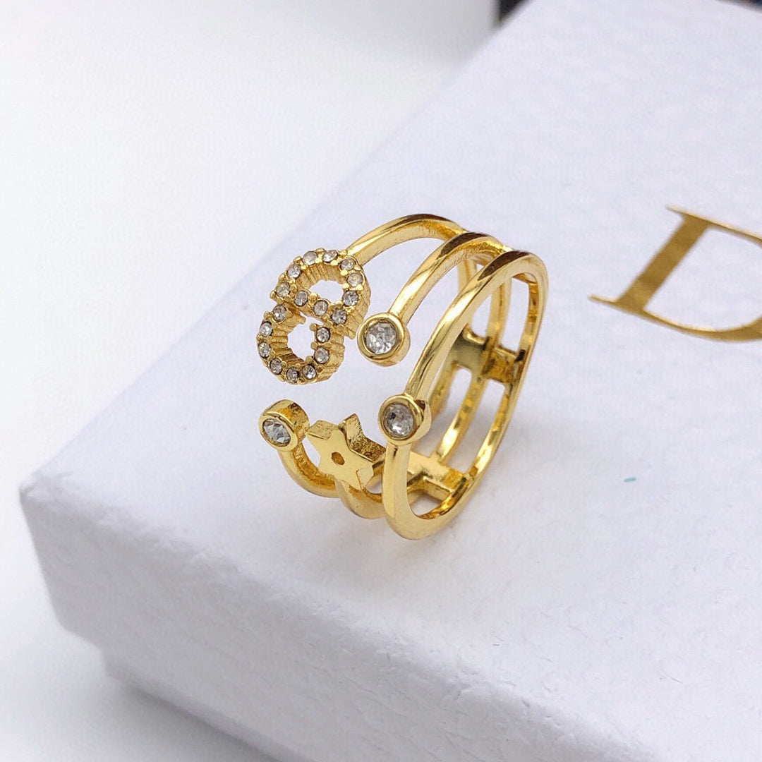 18K CD Star Diamonds Ring