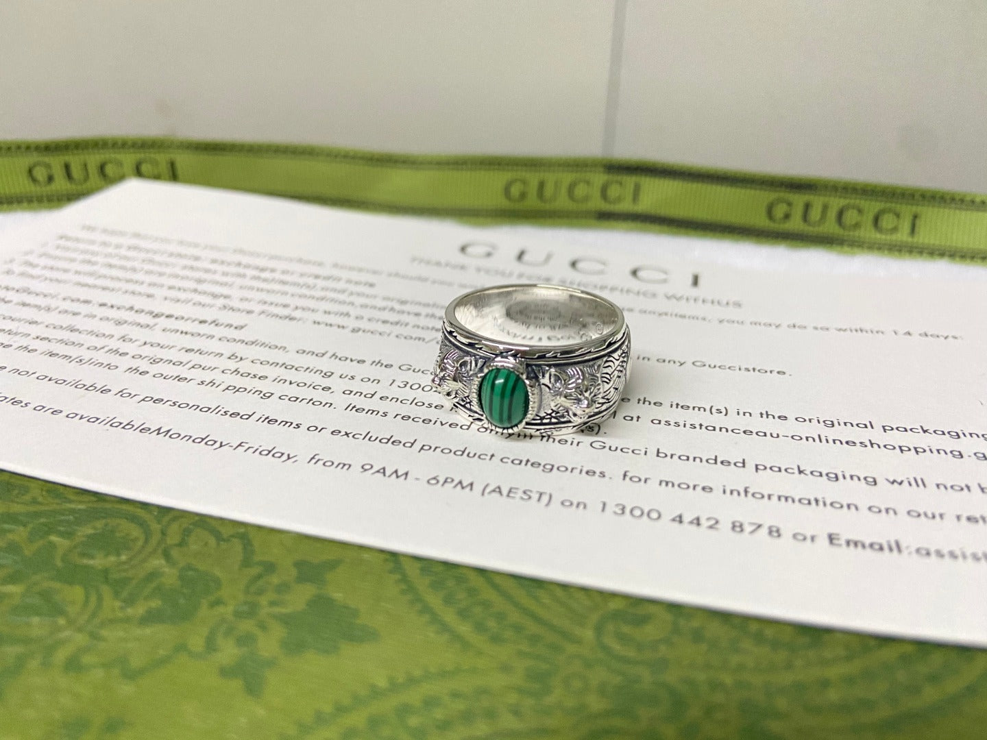 Double G Feline Garden Green Ring