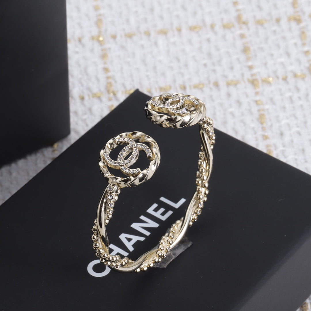 18K Double CC Open Bracelet