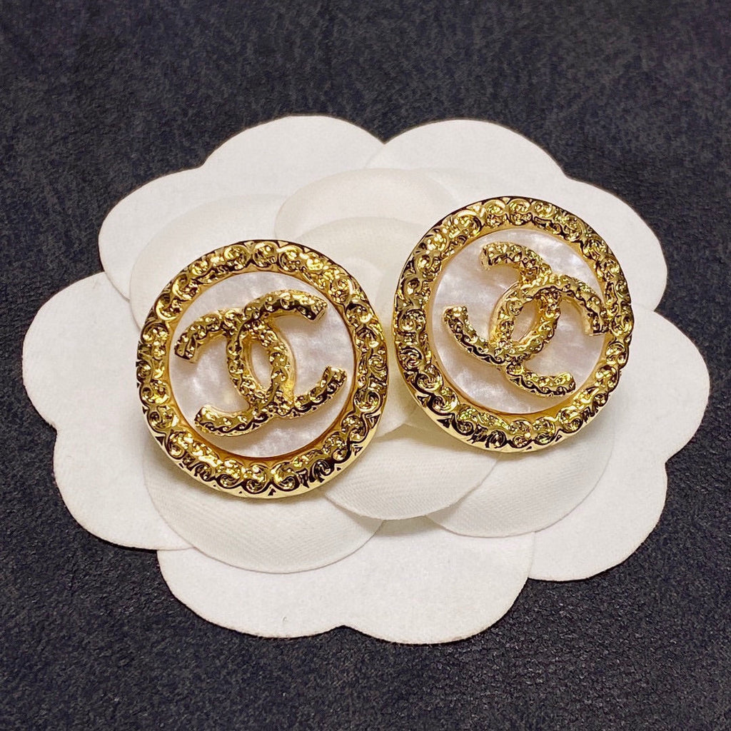 18K CC Crystal Earrings
