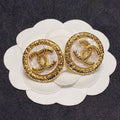 18K CC Crystal Earrings