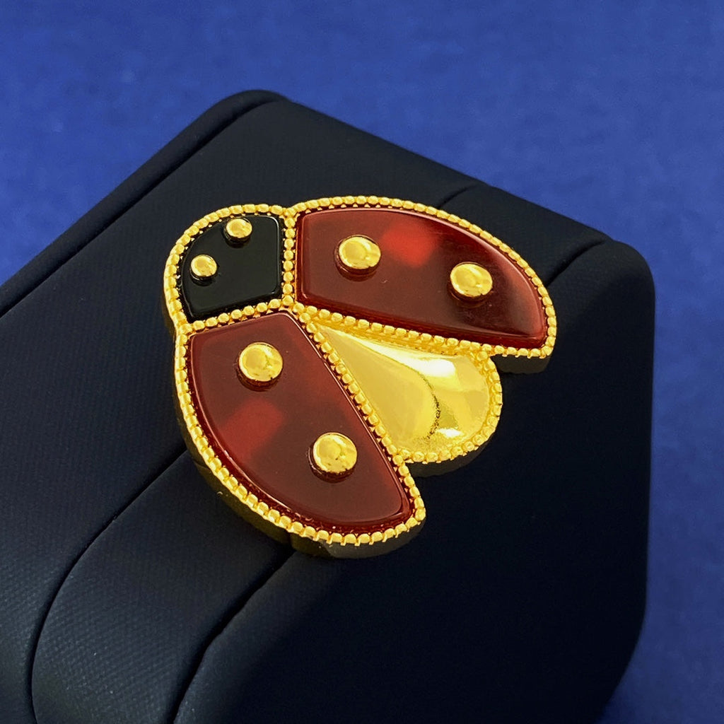 18K Lucky Animals Ladybug Clip Brooch