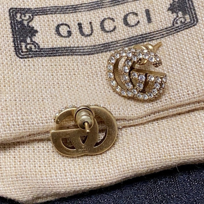 18K GG Diamond Gold Earrings